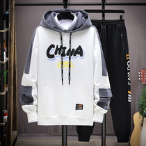 Youth Spring and Autumn Sweats Boy Jacket Junior High School High School Student Sports Suite Trend Handsome Big Children Autumn Clothes