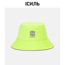ICNMB fluorescent green fishermans hat female Spring and Autumn Tide brand old flower sunshade basin hat male round face suitable hat female winter