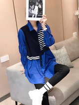 Foreign trade original single brand to pick up the leak of the original European station 2022 spring wear new European goods design sense stripe knit