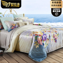 Mengyou Lian European and American high-end simple silk bedding luxury Mulberry silk sheets four-piece set MYL116