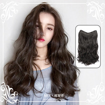 Wig Female long hair piece One-piece incognito hair extension piece Long curly hair Big wave wig Hair extension Self-pick wig piece