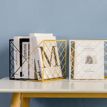 Nordic ins light luxury salt simple metal desktop magazine book finishing rack Household toy storage basket storage rack