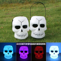 Halloween portable skull ghost head bucket Skull lantern Ghost Festival bar party decoration masquerade party supplies