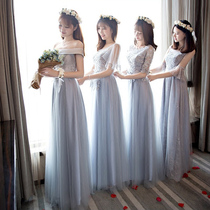 Shake sound bridesmaid dress 2021 new summer fairy quality long sister skirt girlfriends group gray evening dress simple and generous