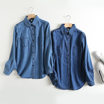 Autumn dress Korean bf double pocket harbor style denim shirt female base shirt slim student retro loose coat