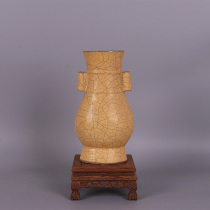 Song Gao Kiln opens piece gold wire iron wire rice yellow antique porcelain Jingdezhen Vase ornaments antique home furnishings official kiln