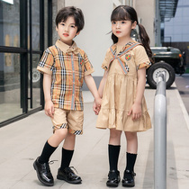 Kindergarten Garden Clothing Summer Clothing Yinglun College Wind Elementary School Uniforms Short Sleeve Suit Childrens Chorus Out of the Costume