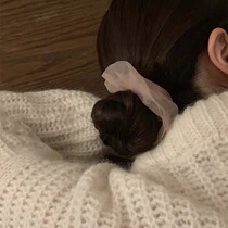 French Style Head Floral Temperament Large Intestine Hair Ring Minimaliza Hair Rubber Fascia Hair Band Korea Gauze Hair Accessories Hair Rope Trinkets