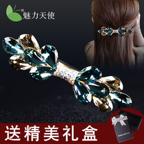  Hairpin Back of the head spring clip headdress one-word clip Hair accessories Elegant rhinestone hairpin Hair adult top clip ponytail clip