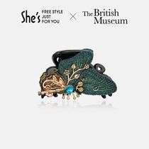 shes British Museum Butterfly Dream Twins Original hand-stitched contrasting color butterfly catch clip hair catch