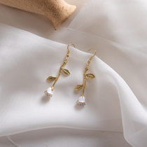 Meritocratic Super Fairy Rose Earrings South Korea East Gate Temperament Long Ear Accessories Creative Solid Design Ear Clip Earrings