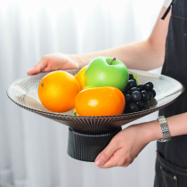 Light luxury Creative Glass fruit plate Nordic living room ornaments household personalized coffee table storage ornaments Net red snack plate