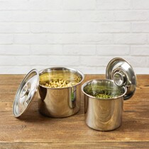 Stainless steel seasoning tank flavor cup oil storage basin can be equipped with round egg soup bowl washing tank kitchen milk tea shop tools