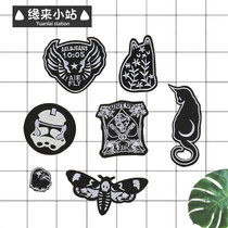 Black Medal Badge Applique Patch Embroidery Patch Personality Joker Patch Patch