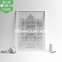 Spot Midlands Hotel British Studio Romuu Art architectural hand-painted modern decoration painting ins