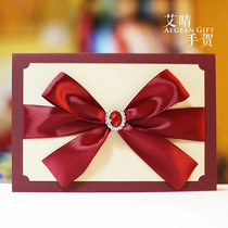 Ai Qing hand congratulated bow gem three-dimensional handmade greeting card business to send customers birthday thanks to graduation Xie gift