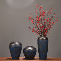 Jingdezhen ceramic decorations Entrance New Chinese living room TV cabinet Dry flowers Zen flower arrangement Dining table vase ornaments