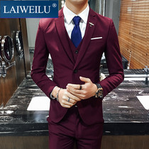 High-end custom brand Leiwei Road new youth suit three-piece Korean male slim suit suit suit suit suit