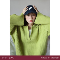 Deer and Birds Autumn New V-neck Polo Layered Pullover Knit Sweater 2 Colors (Home Party) 4194