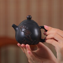 Yunnan Jianshui Purple Pottery Teapot Pure Handmade Puer Tea Retro Purple Sand Pot Relief Pot dragon egg tea maker Courtesy Kit