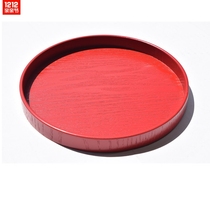 Wedding celebration tray Red round wooden tea plate Wedding wine candy plate Womens dowry creative Chinese gift
