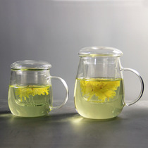 Thickened heat-resistant glass tea cup with lid with filter home office high temperature resistant tea cup mushroom Cup
