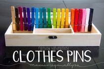 Regio Waldorf Montessori living materials teaching aids Color small wooden clips 20