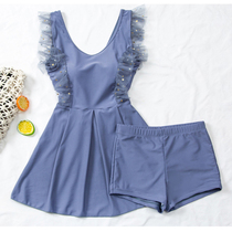 Zhongdai 12-15 year old girl swimsuit girl Korean ins princess skirt childrens one-piece skirt independent boxer pants