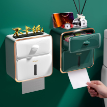 Toilet tissue box waterproof toilet paper box no-perforated toilet paper shelf toilet wall-mounted paper roll paper box