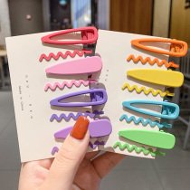 4 pack candy color wave hairclip children bangs clip hairpin headwear clip Korean little girl side hair accessories