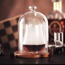 Cocktail smoke cover Bartending smoke cover Molecular cocktail cover Cooking cover with base Transparent glass cover