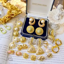 Vintage Overseas Medieval Jewelry Atlantic Retro Gilded Pearls Elegant Temperament 100 Hitch Daily Earrings Earrings
