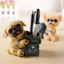 Cute cute puppy backpack creative pen holder desktop ornaments resin crafts Student Teachers Day