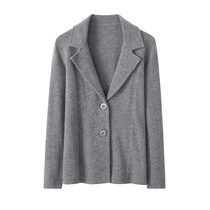 new autumn cashmere cardigan women's knitted suit coat 100% pure cashmere sweater Korean style