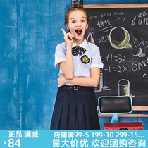 Eaton Gide school uniform British college childrens clothing childrens cotton striped shirt girls short sleeve shirt summer 10C220