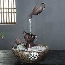Xiangye Creative Chinese style running water fountain hanging pot Running water atomizer ornaments Living room decoration Feng Shui fortune office