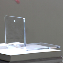 Single transparent acrylic minimalist Crystal texture book stand by bookstore Book clip book partition baffle Custom Plus logo