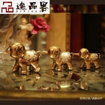 Pray for blessings gather wealth auspicious luck resin craft Feng Shui home living room study decoration baby elephant decoration auspicious Sambo