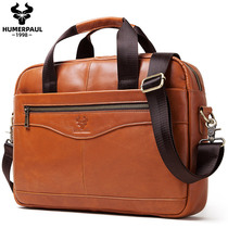 Mens leather single shoulder-strapped male bag head skin multifunctional handbag for mens handbag