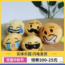 Q-monster plush dog dog dog toy vent accompany emoji ball toy with elastic floating water