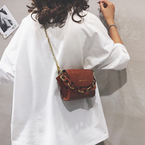  Mini small bag female genuine leather 2021 new fashion crocodile pattern retro shoulder messenger portable chain bag tide