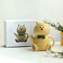 Japanese personality Creative Imitation cloth bear teapot cub one cup one pot one pot office single pot set