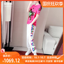 HCNTES light luxury brand sports suit women Summer new 2021 European station fashion large size loose short sleeve