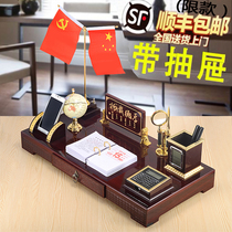Home high-end desktop mens study crafts to send old pen holder office living room ornaments to attract wealth
