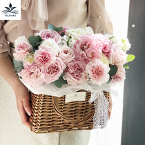 Milan Grass Choreography Hand Flower Basket Han-style Bag Flower Basket Floral Flower Flower Arrangement Basket Handmade Viliano Chicu Chic Basket Containing Basket