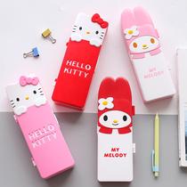 Hello Kitty Melody modeling pen box Plastic stationery storage pen box Cute modeling three-dimensional school season stationery box