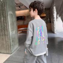 Boys autumn suit 2021 new foreign atmosphere in the big children Net red ocean air clothes spring and autumn boys tide childrens clothing