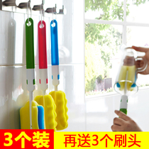 New 2019 water cup kettle water bottle bottle long handle Sponge Cup brush cleaning brush two sections can be stored