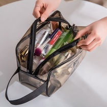 Transparent cosmetic bag female net red ins waterproof portable travel large-capacity cosmetic storage bag pvc wash bag small