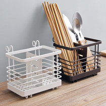 Kitchen Drain Iron Art Chopstick Cage Home Hanging Chopsticks Shelve holder Chopstick Cylinder Holder free of perforated chopstick cylinder